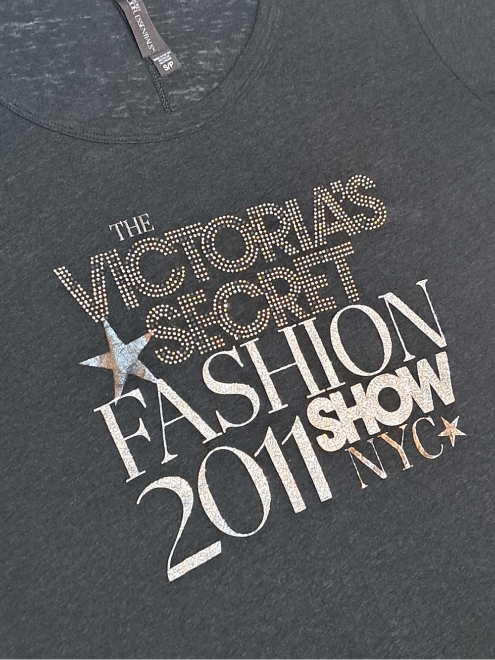 Victoria's Secret Fashion Show 2011 bling black tee shirt- SMALL
